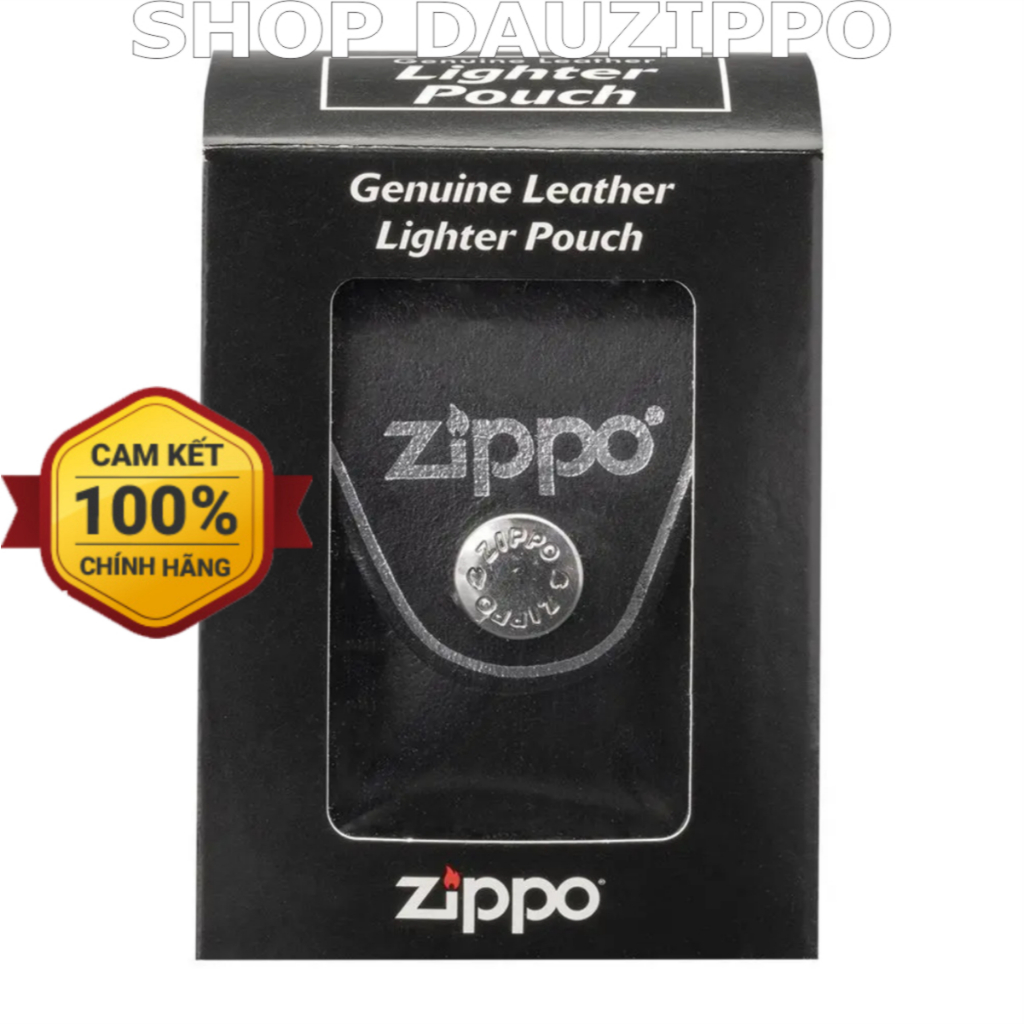 [Hàng xịn sản xuất tại Mỹ] Bao da đựng Zip dập chữ ZIPPO màu ĐEN - Chính hãng Zippo