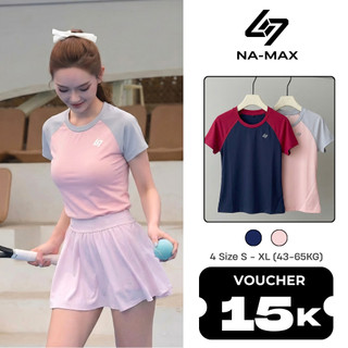 [MÃ GIẢM 15K] Áo Thể Thao Nữ In Logo Namax, Áo Cầu Lông Raglan Co Giãn, Thoáng Khí, Thấm Hút