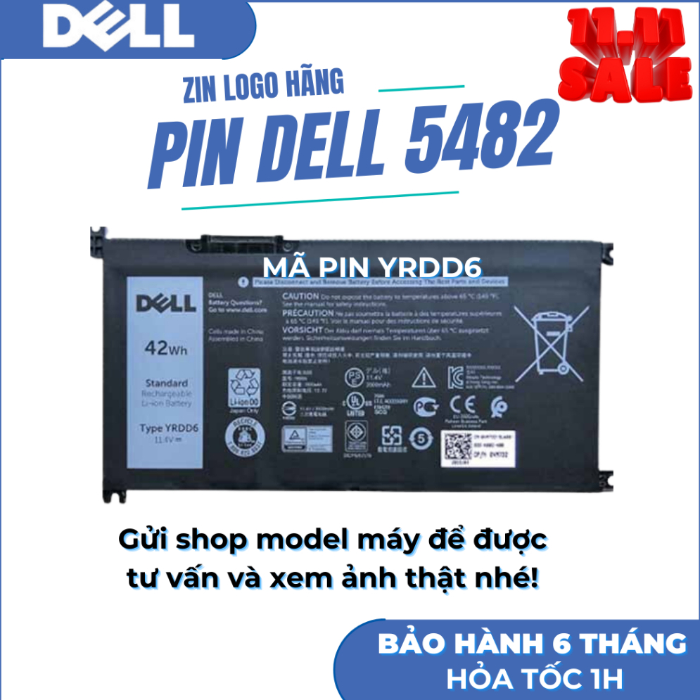 Pin Laptop Dell Inspiron 5481 5482 5485 5491 2-in-1 5480 5485 5491 YRDD6 1VX1H 01VX1H VM732 0VM732 N