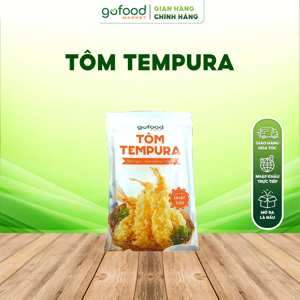 [Laifarm] GOFOOD - Tôm Tempura Gói 220gr - Tôm Chiên Xù Cho Bé Xuất Khẩu Nhật, Châu Âu - Gofood Mark