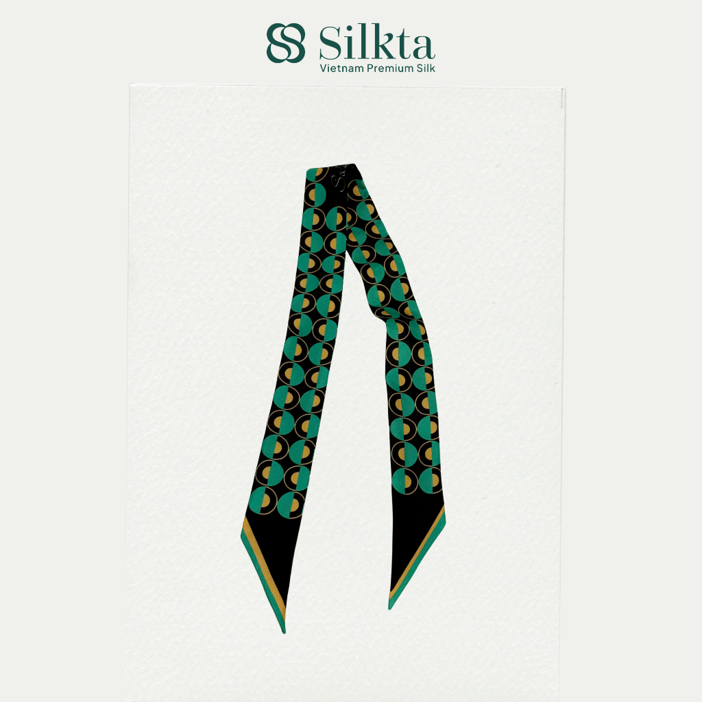 Khăn twilly lụa tơ tằm tự nhiên cao cấp Silkta Dư Âm Của Nhịp Điệu Phụ kiện túi xách & quàng cổ sang