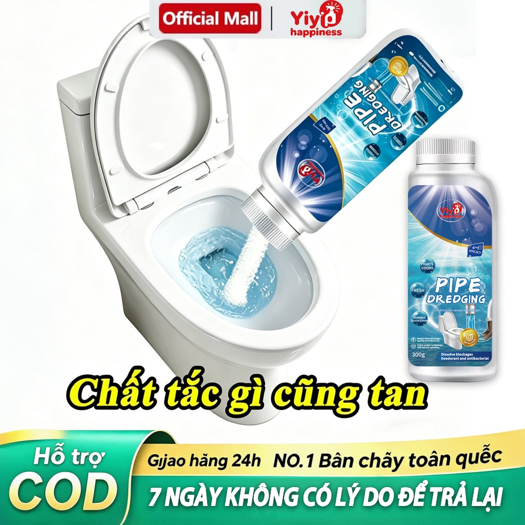 Chất Thông Tắc Đường Ống 300g - Thông Bồn Cầu, Bồn Rửa, Lavanh, Hiệu Quả Nhanh | An Toàn, Dễ Sử Dụng