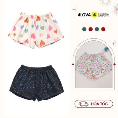 Quần short nữ mặc nhà chất coton 4LOVA kiểu đùi dùng đi ngủ mùa hè cực thoáng mát dễ chịu