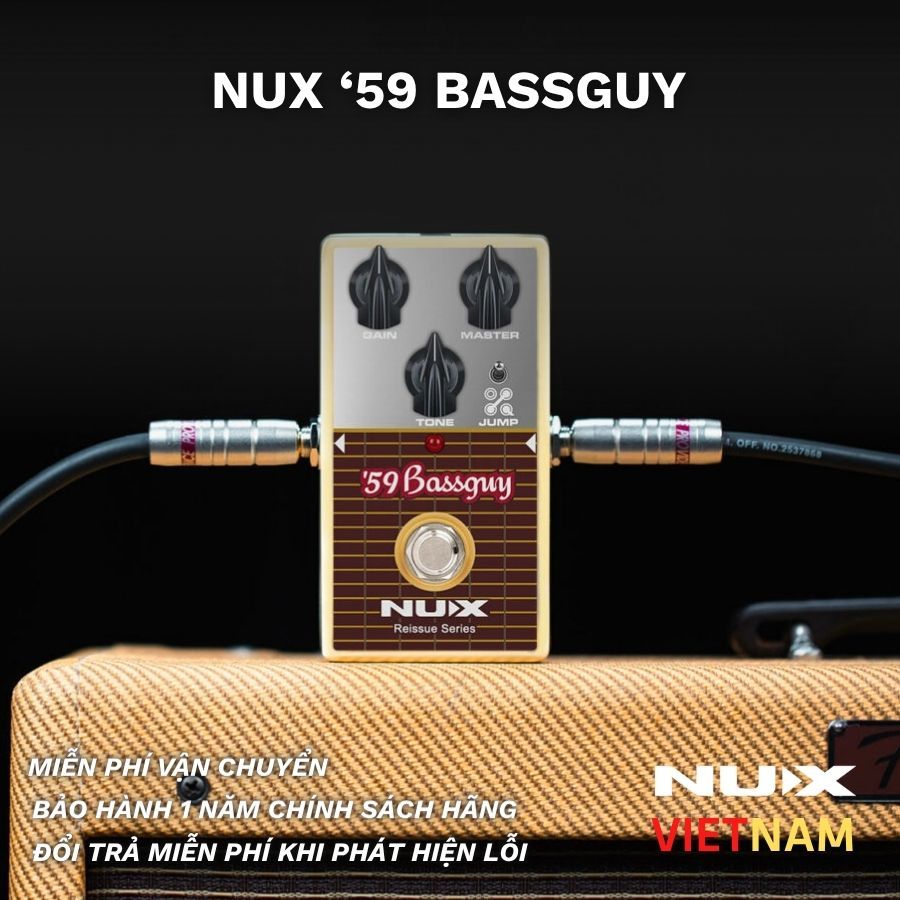 NUX '59 Bassguy Pedal Overdrive Guitar | Pedal Preamp Guitar | Hiệu Ứng Guitar