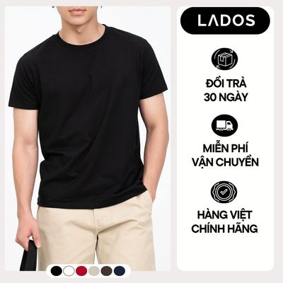 Áo thun cổ tròn ngắn tay LADOS-9233 chất thun 4 chiều 100% cotton, siêu mát thấm hút mồ hôi