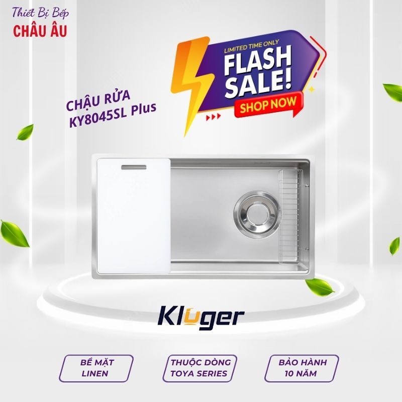 [Tặng Vòi] CHẬU RỬA CHÉN KLUGER KY8045SL PLUS Tối ưu không gian – Thiết kế vuông hiện đại