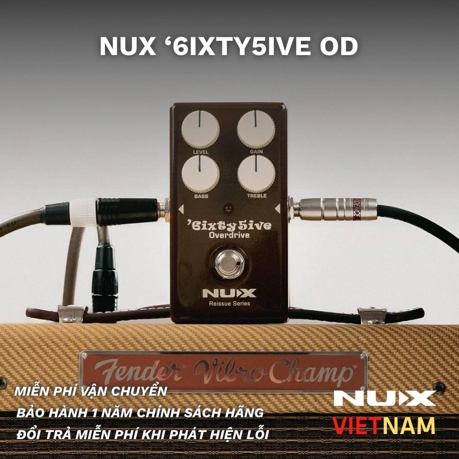 NUX '6ixty5ive Guitar Overdrive Pedal | Vintage Overdrive Effect | Guitar Effect Pedal