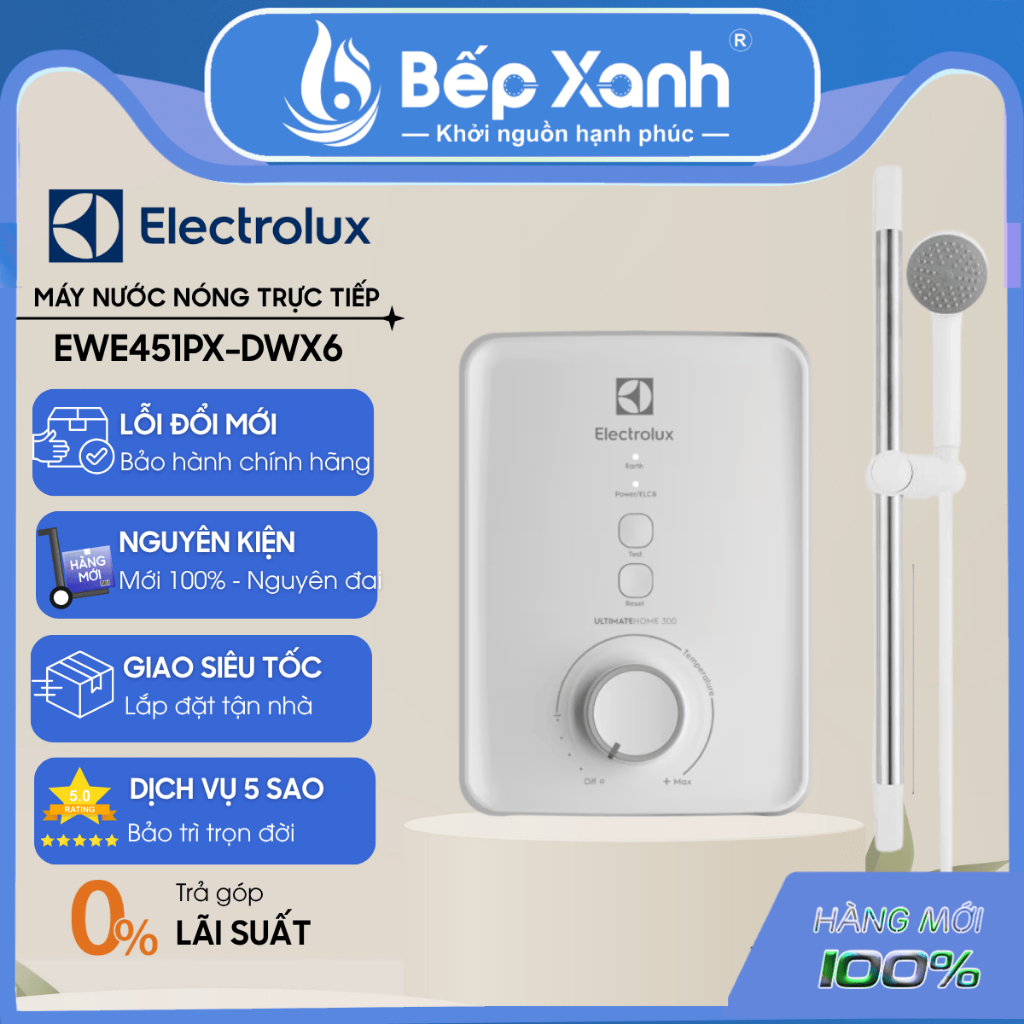 Máy nước nóng trực tiếp Electrolux 4500W EWE451PX-DWX6 - Công suất 4500W