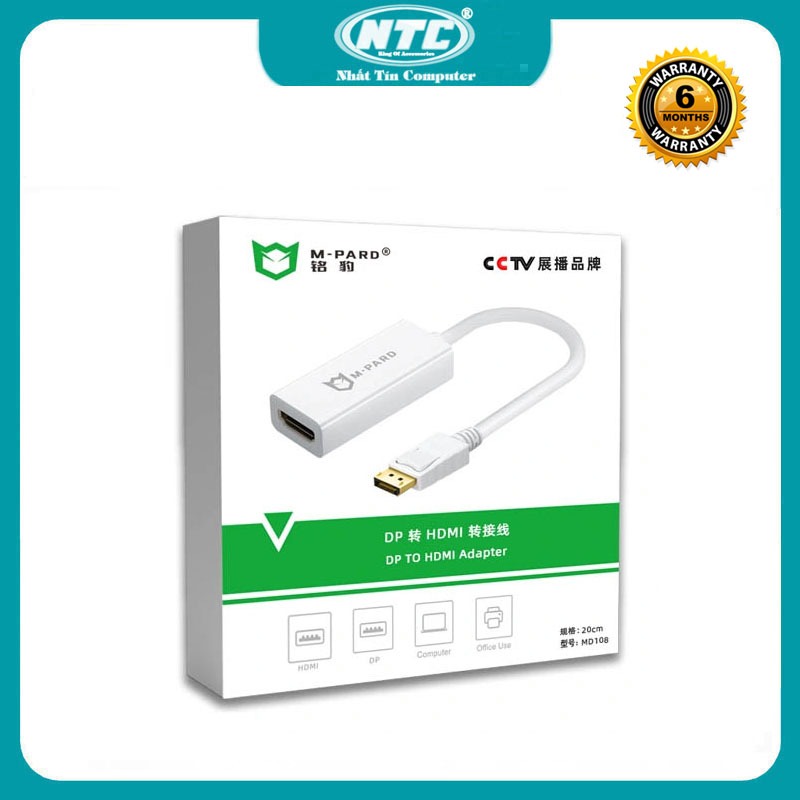 Cáp chuyển đổi M-PARD MD005 từ DisplayPort sang HDMI hỗ trợ phân giải 1920x1080 60Hz