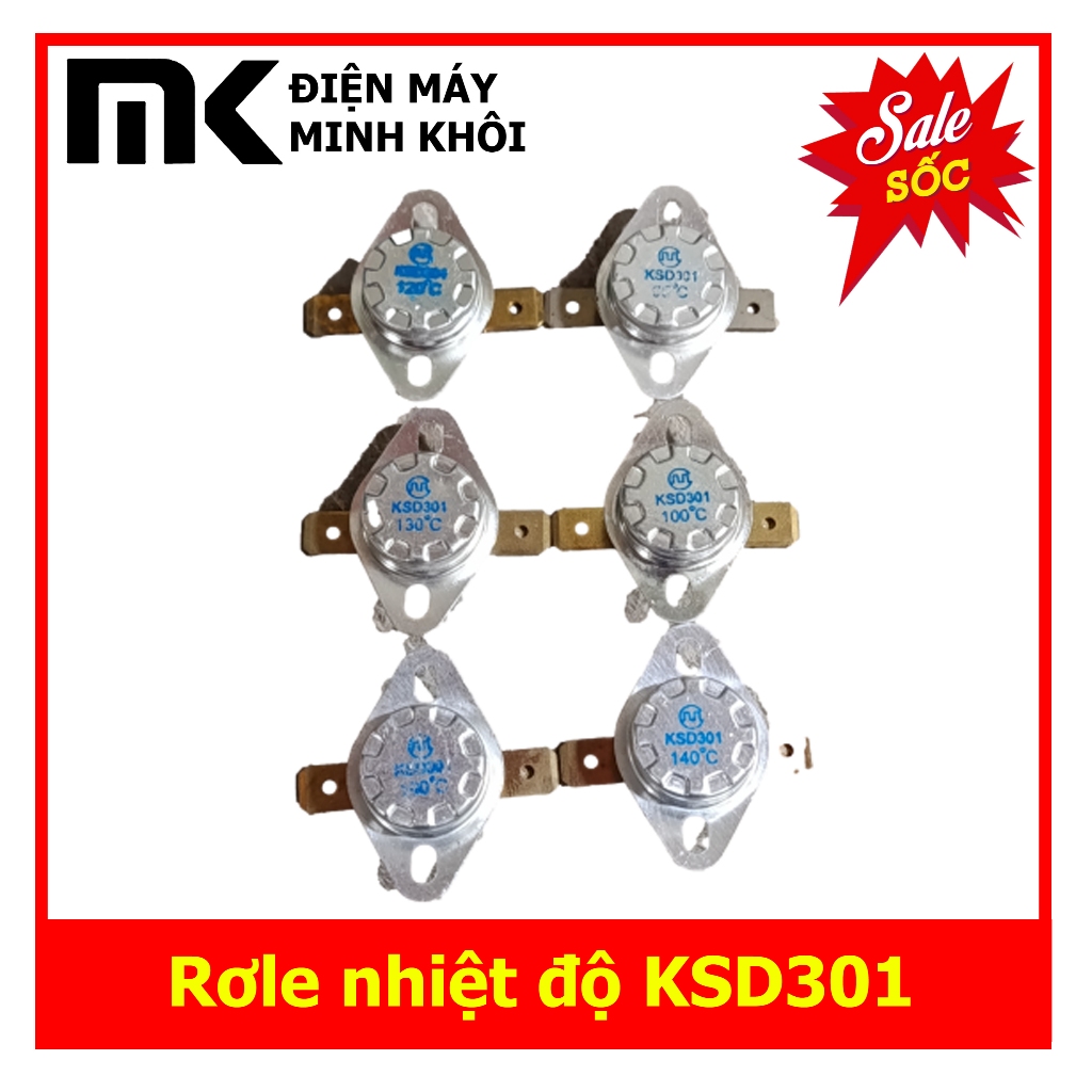 Rơle nhiệt độ KSD301, sò nhiệt 10A, 250V