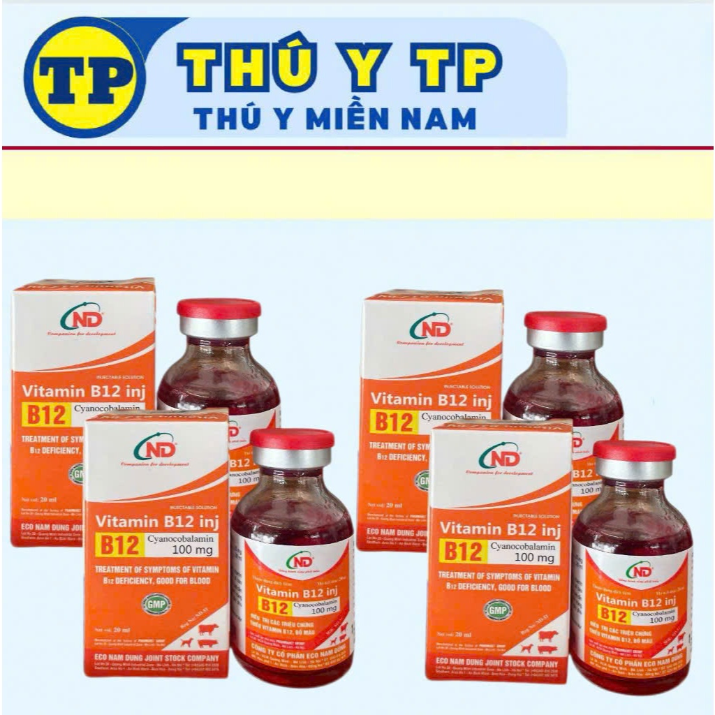 Vitamin B12 20ml Nam dũng hỗ trọ thiếu máu, vitamin b12 gà, vật nuôi