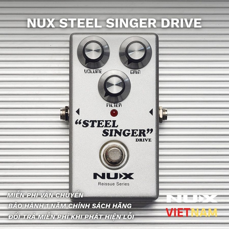 NUX Steel Singer Drive Chính Hãng | Overdrive Pedal Guitar Analog, Tube Tone, True Bypass