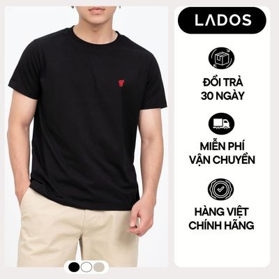 Áo thun cổ tròn ngắn tay thêu sói LADOS-9234 chất thun 4 chiều 100% cotton, siêu mát thấm hút mồ hôi