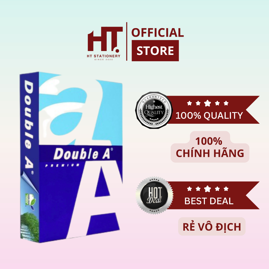 [HT STATION x DOUBLE A] Giấy in A5 500 tờ Double A chất lượng cao