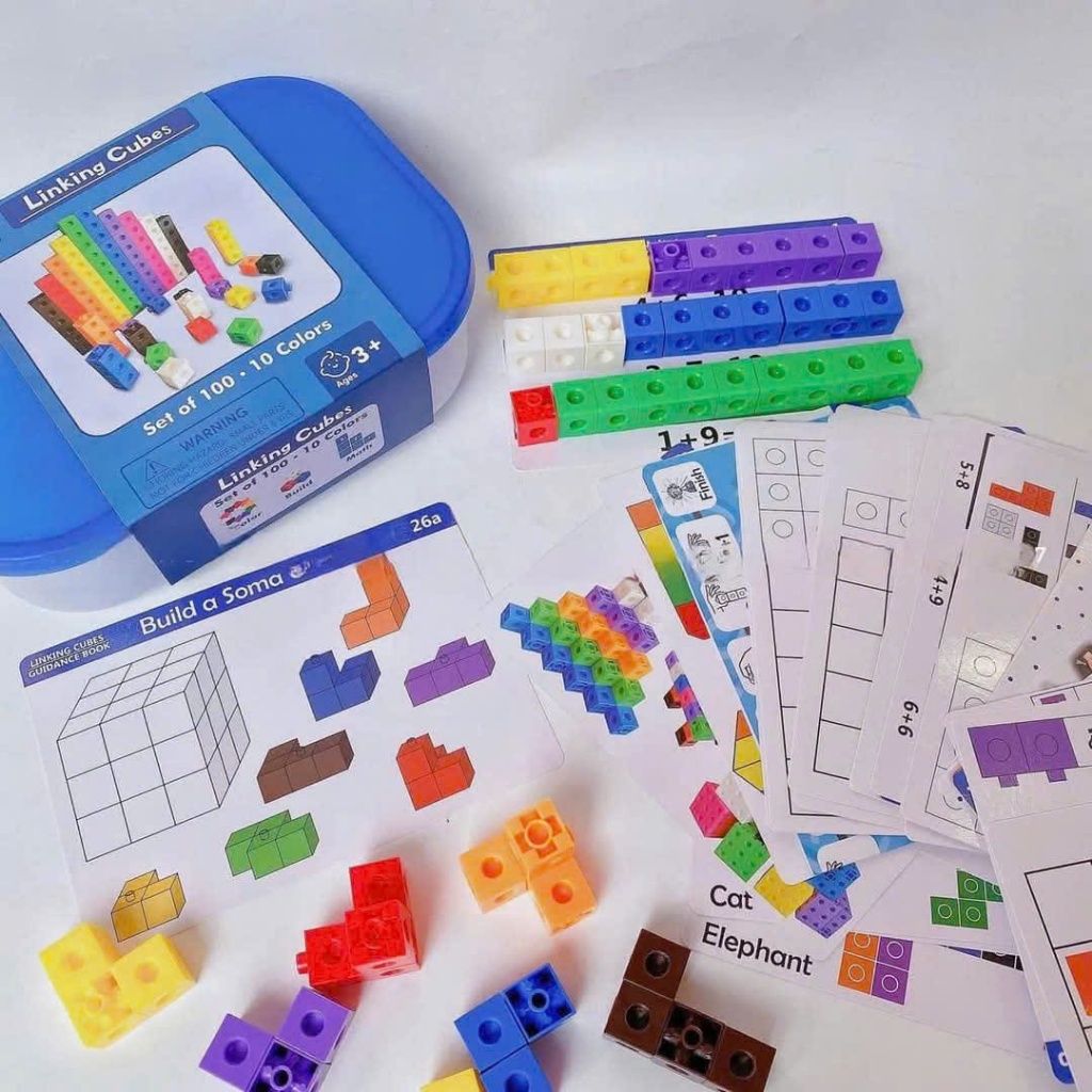 Đồ Chơi Linking Cubes Xếp Hình Sáng Tạo Number Blocks Bé Tư Duy Học Toán 100 Khối
