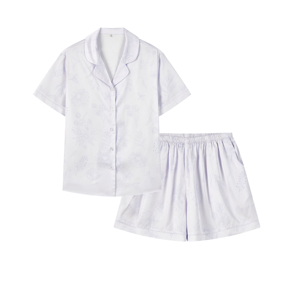 Bộ mặc nhà Pijama Pazzini cổ bẻ chất lụa mềm mại, co giãn phù hợp nhiều dáng người - SW001 | BigBuy360 - bigbuy360.vn