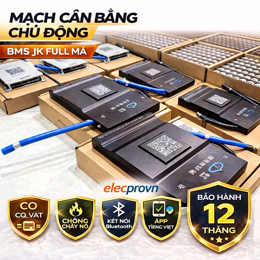 (Chính Hãng) BMS JK,Mạch cân bằng chủ động Smart Bluetooth BMS JK đủ mã