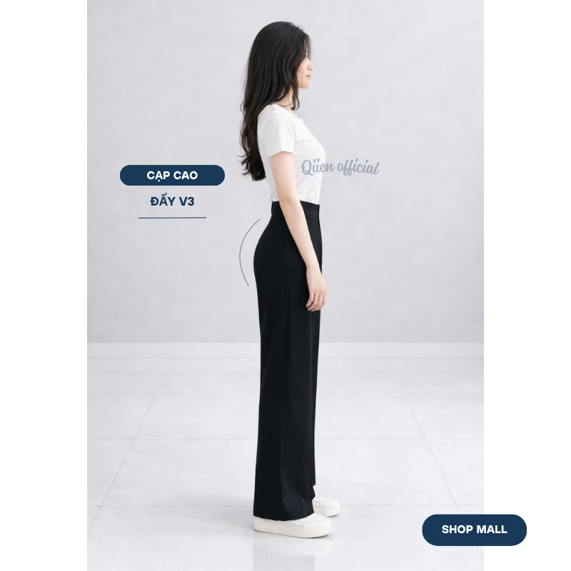 Quần Tây Nữ Ống Suông Cạp Cao QIIEN Vải Mềm Mịn Form Rộng Thanh Lịch Học Sinh Công Sở MA026 | BigBuy360 - bigbuy360.vn