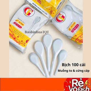 Sỉ Set 100 Muỗng Canh Lớn Gia Tường, Muỗng Xuồng Ăn Cháo.