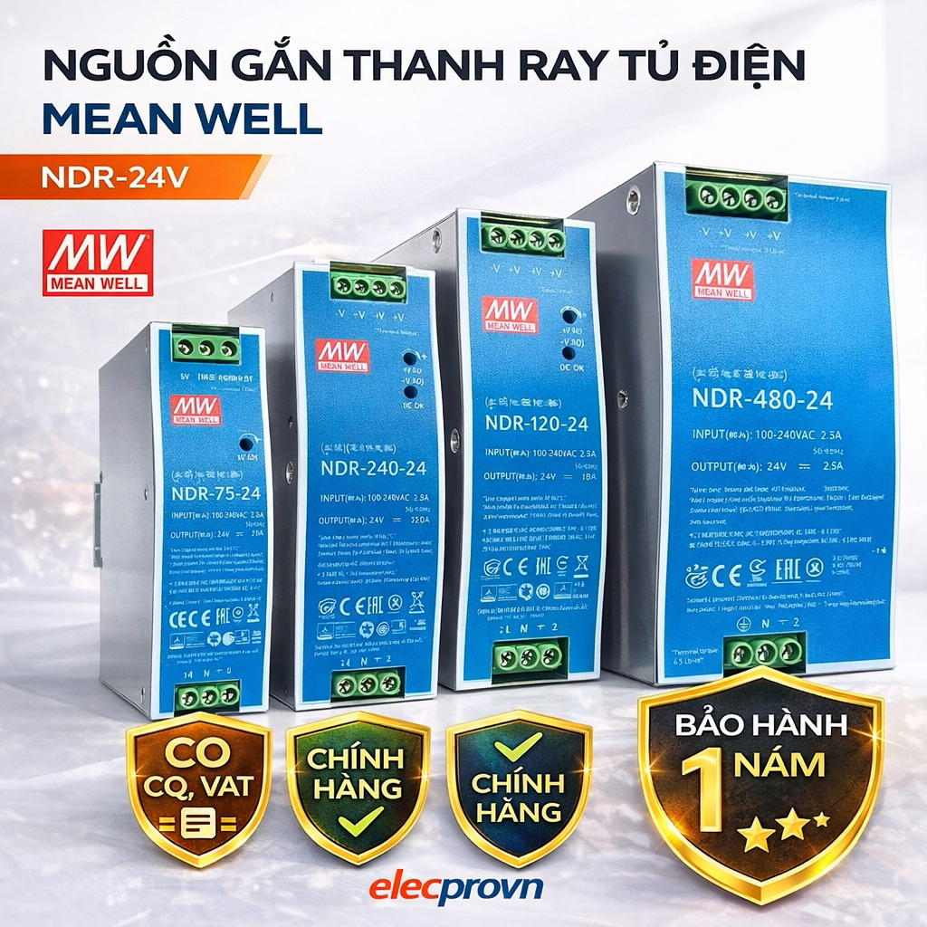 Nguồn Meanwell NDR-480-24,NDR-240-24,NDR-120-24,NDR-75-24
