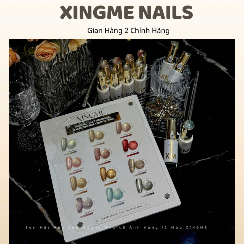 Sơn mắt mèo cực quang pha lê ánh vàng XINGME lẻ màu [XINGME NAIL]