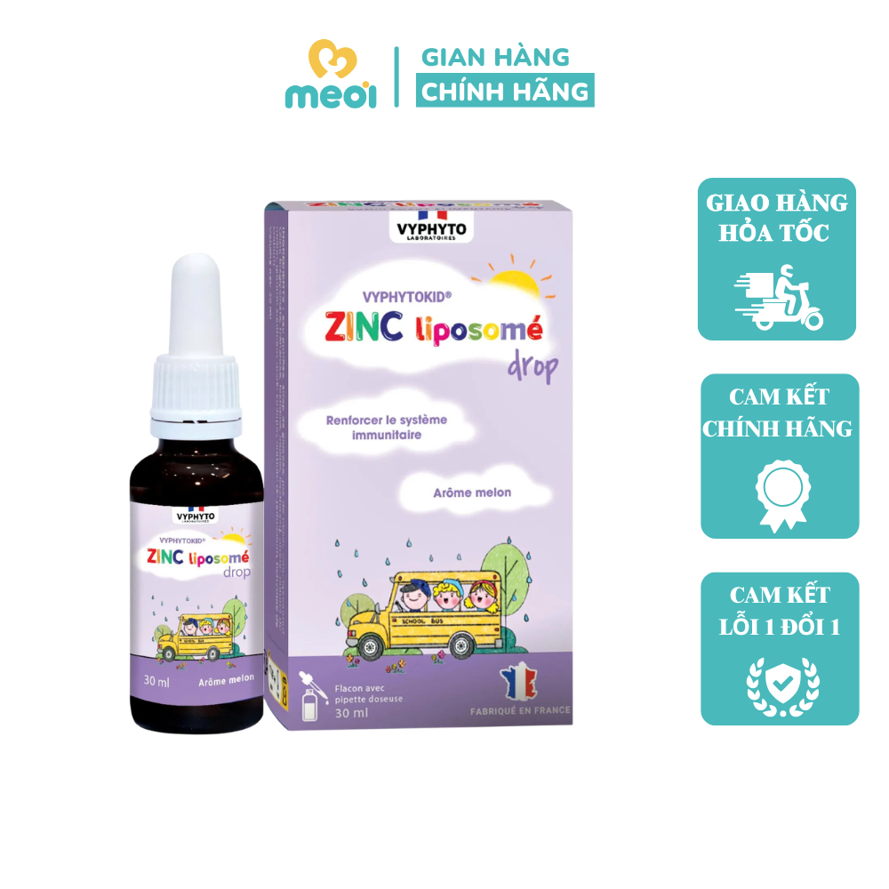 Kẽm Vyphyto ZINC Liposomé drop dạng Nhỏ Giọt bổ sung Kẽm, tăng cường đề kháng - Hộp 30ml