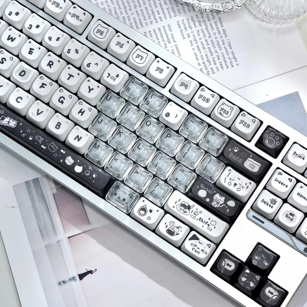 Keycap đầu mèo xuyên led 21 nút PC họa tiết Meoberg | BigBuy360 - bigbuy360.vn
