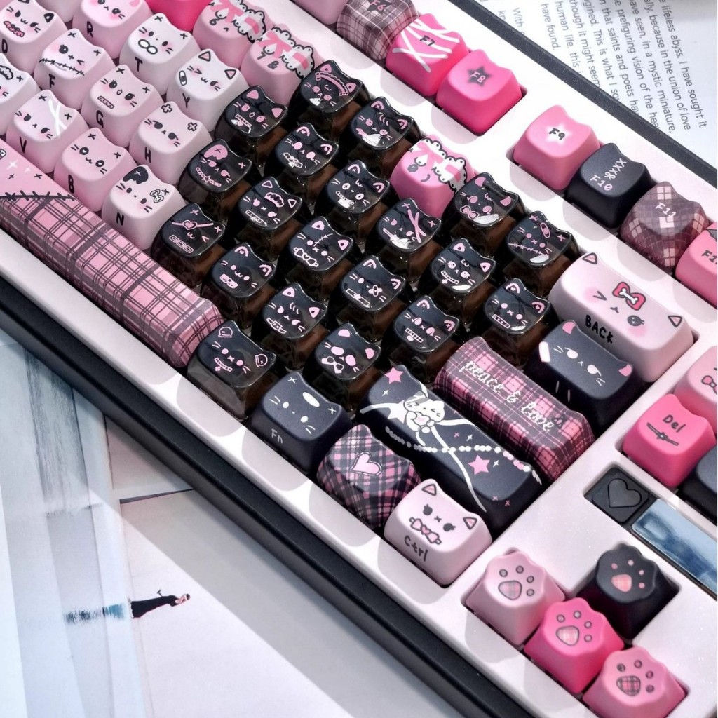 Keycap đầu mèo xuyên led 21 nút PC họa tiết Meoberg | BigBuy360 - bigbuy360.vn