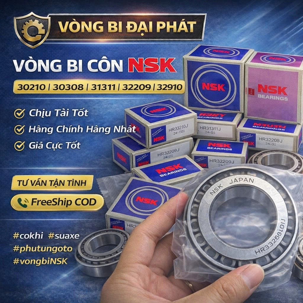 Vòng Bi Côn NSK 30202 30203 30204 30205 30206 30207 30208 30209 30210 Chính Hãng NSK Bảo Hành Uy Tín