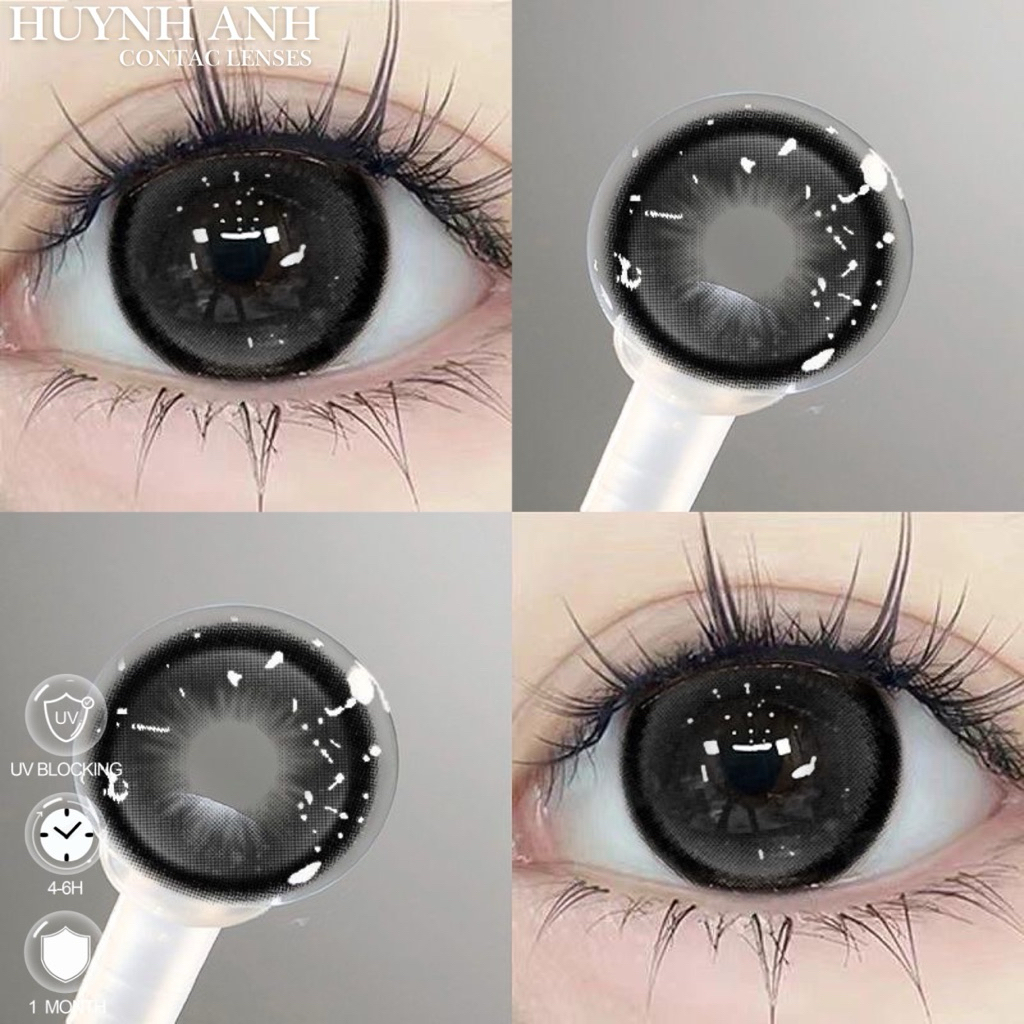 Lens Mắt Kính Áp Tròng xám đen tự nhiên nomi gray Dia 14.2mm Gdia 14.0mm