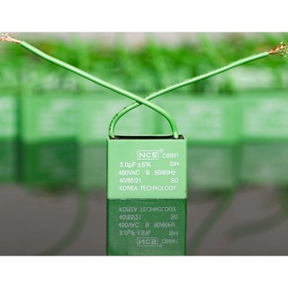 (3uf) Tụ Quạt 3uf - CBB61 450VAC tụ xanh NCS nhập khẩu mẫu mới 2026.