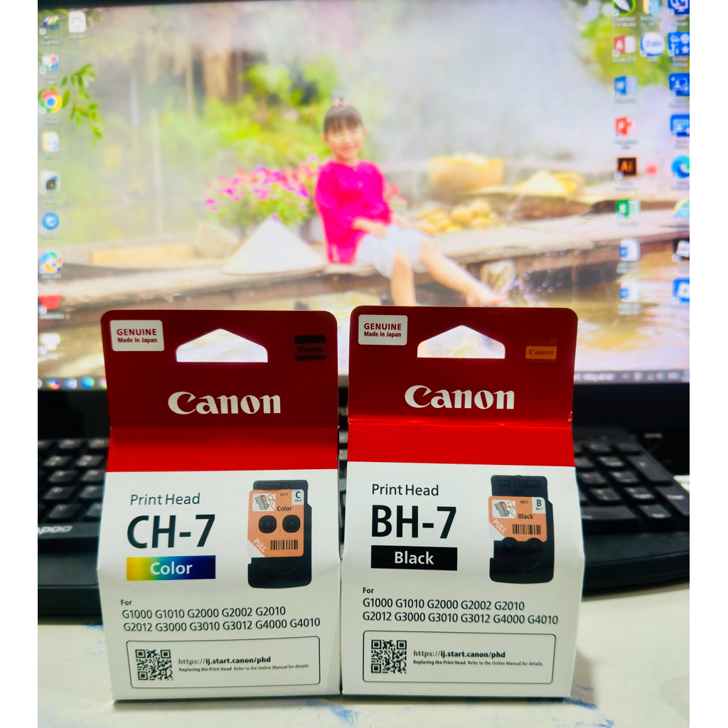Bộ đầu phun Canon G1010/G1020/G2020/G2010/G3010 ( bộ gồm đầu màu và đầu đen )
