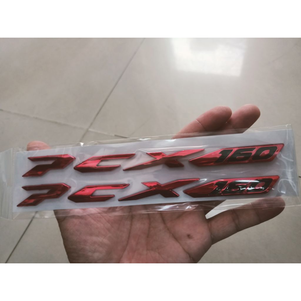 Bộ tem chữ nổi dán xe PCX 160 màu đỏ hàng nhập thái