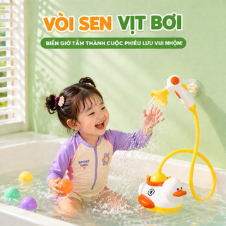Đồ Chơi Nhà Tắm Cho Bé Vòi Sen Vịt Bơi Phun Nước, Giúp Bé Thích Tắm, An Toàn, Dễ Lắp