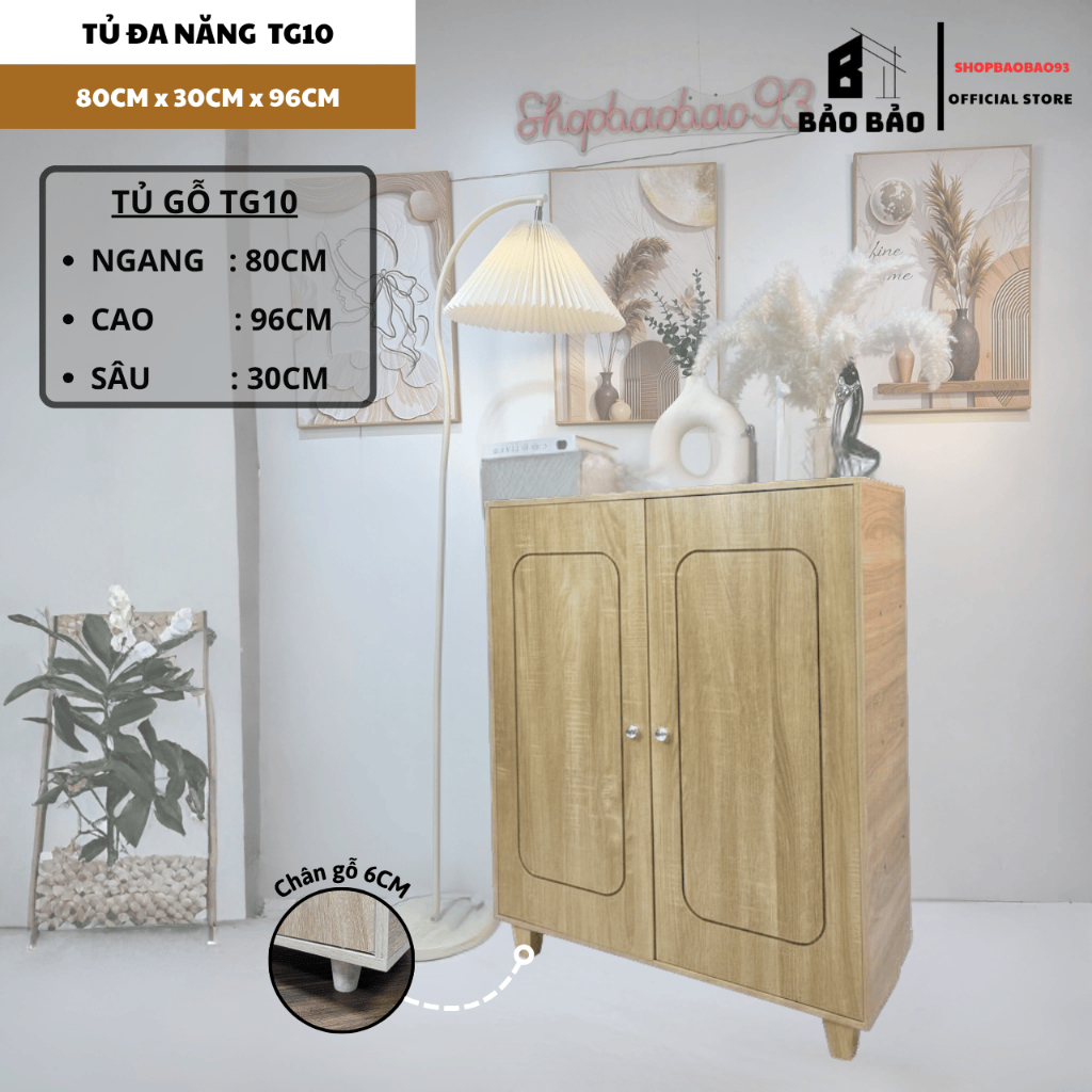 Tủ gỗ đựng đồ tủ giày tiện dụng có ngăn tầng chất liệu MDF chống thấm BẢO BẢO - TG10 | BigBuy360 - bigbuy360.vn