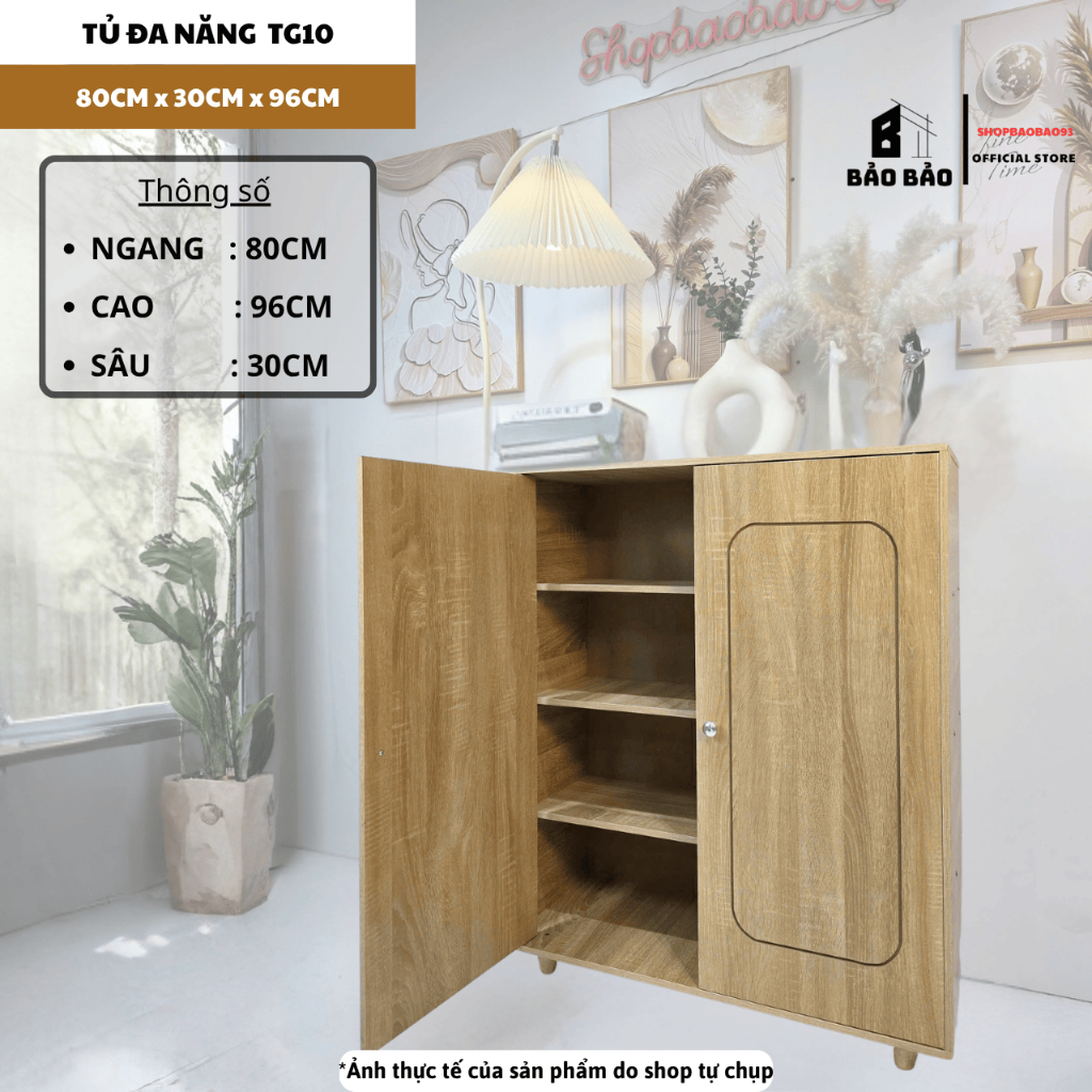 Tủ gỗ đựng đồ tủ giày tiện dụng có ngăn tầng chất liệu MDF chống thấm BẢO BẢO - TG10 | BigBuy360 - bigbuy360.vn