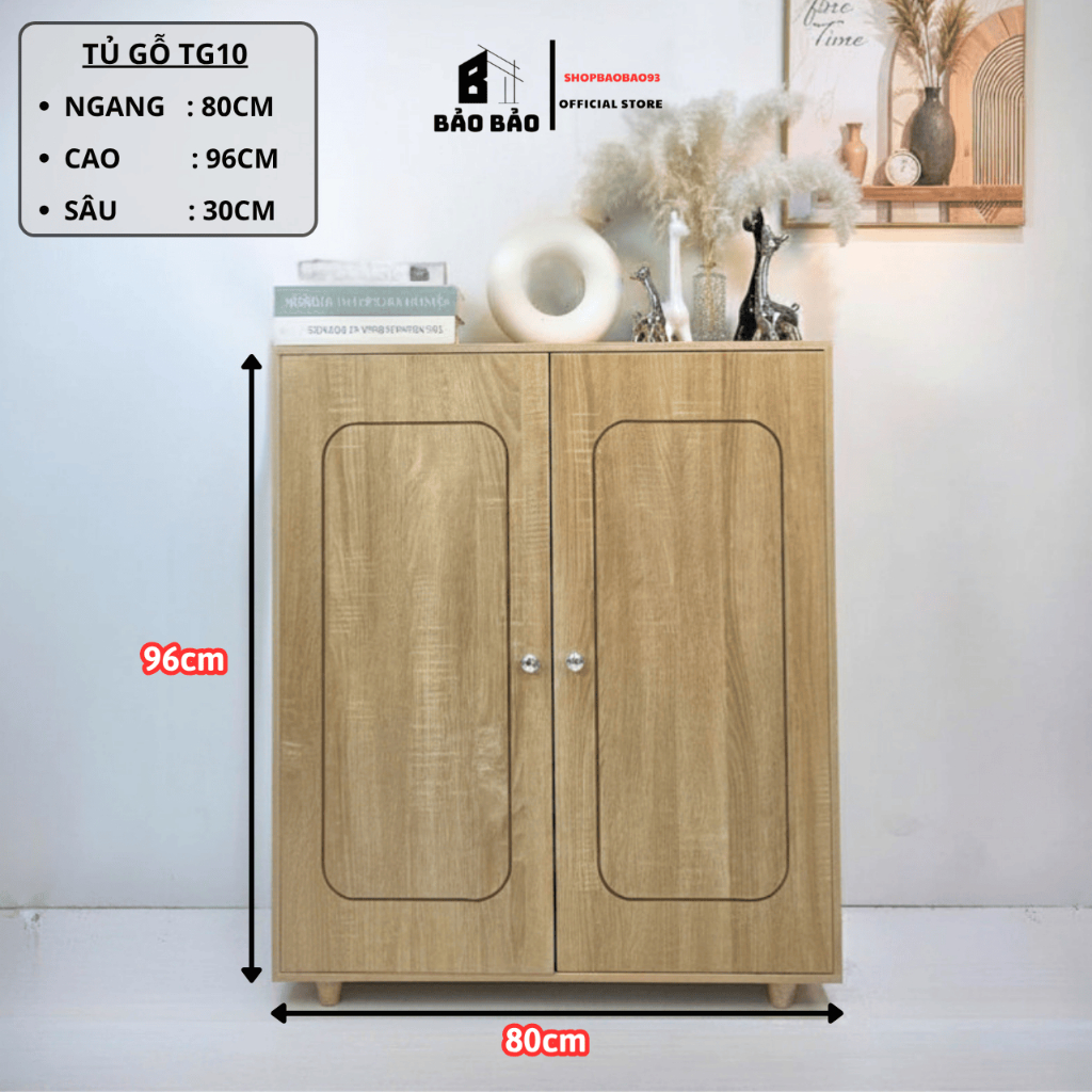 Tủ gỗ đựng đồ tủ giày tiện dụng có ngăn tầng chất liệu MDF chống thấm BẢO BẢO - TG10 | BigBuy360 - bigbuy360.vn