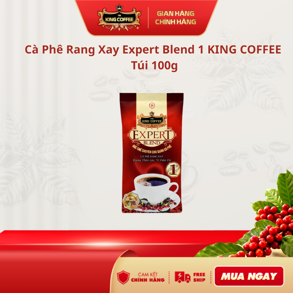 Cà Phê Rang Xay Expert Blend 1 KING COFFEE - Túi 100g