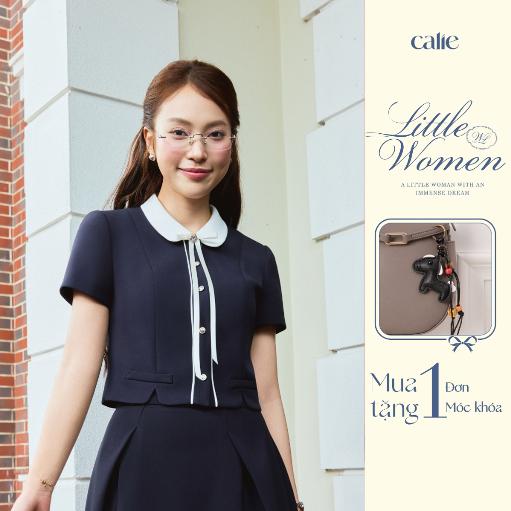 (Little Women) Áo cộc tằm xước phối cổ trắng nơ rời, chất liệu mềm mát, form basic thanh lịch Calie ACC621 | BigBuy360 - bigbuy360.vn