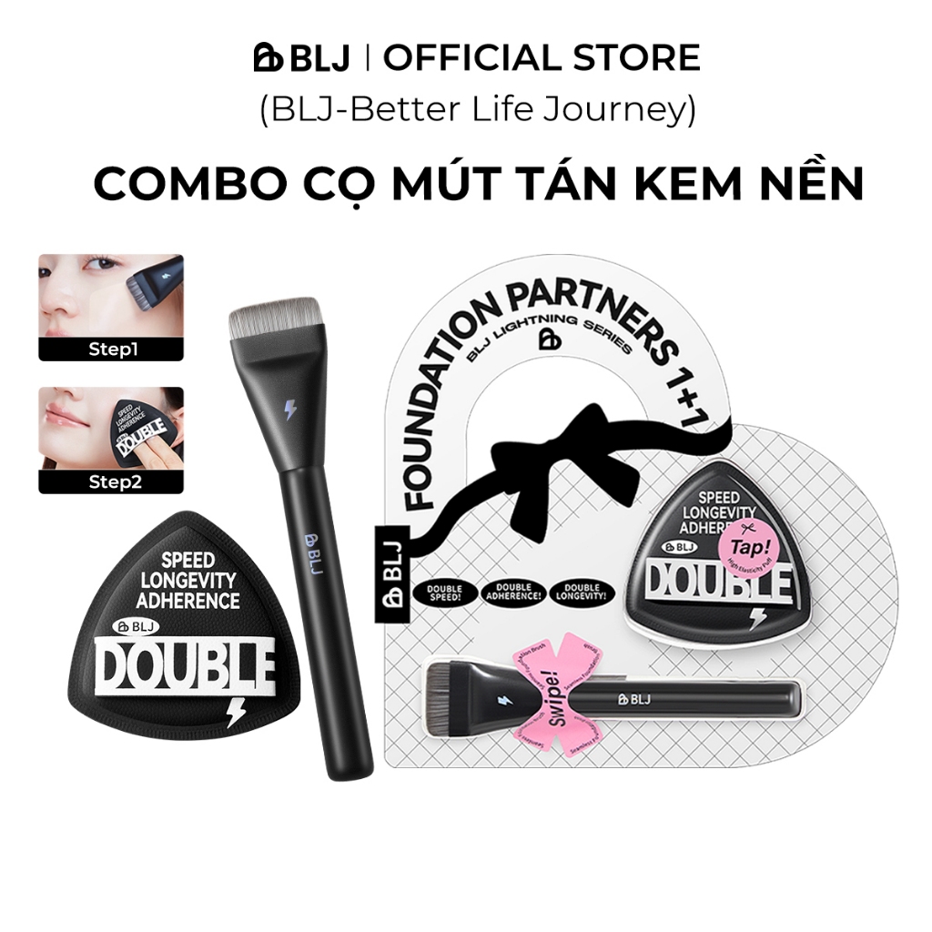 【BLJ】Combo Cọ Mút Tán Kem Nền BLJ Bộ Cọ Trang Điểm Cá Nhân Mềm Mại Tán Nền