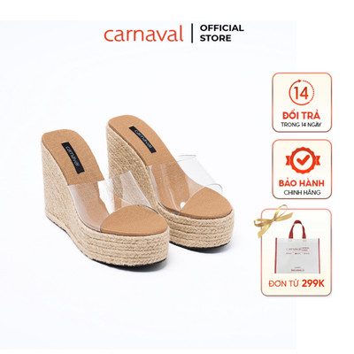 Dép xuồng đế cói Carnaval cao 10 phân siêu xinh - Nâng tầm phong cách, Tự tin tỏa sáng -HCH