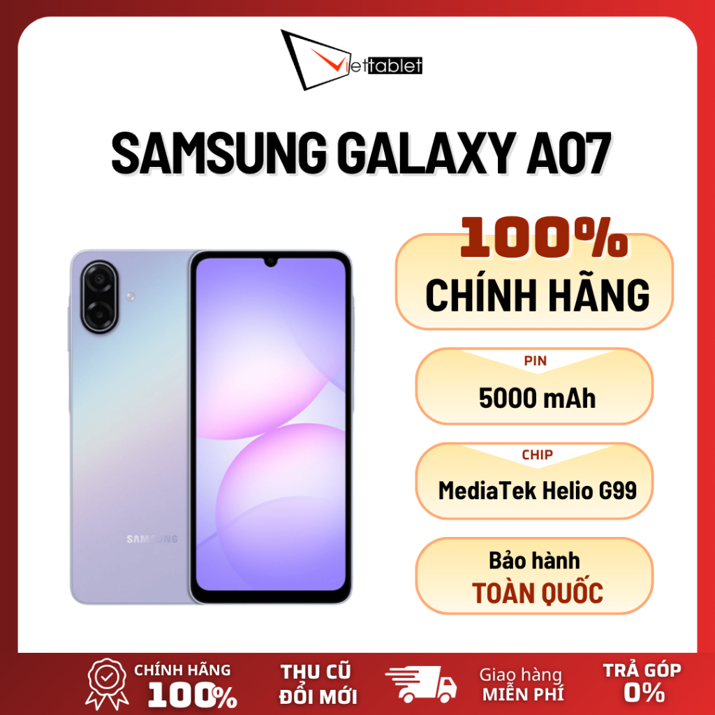 Samsung Galaxy A07 4G (4GB - 128GB) - Chính Hãng Chip Helio G99 - Hàng Chính Hãng