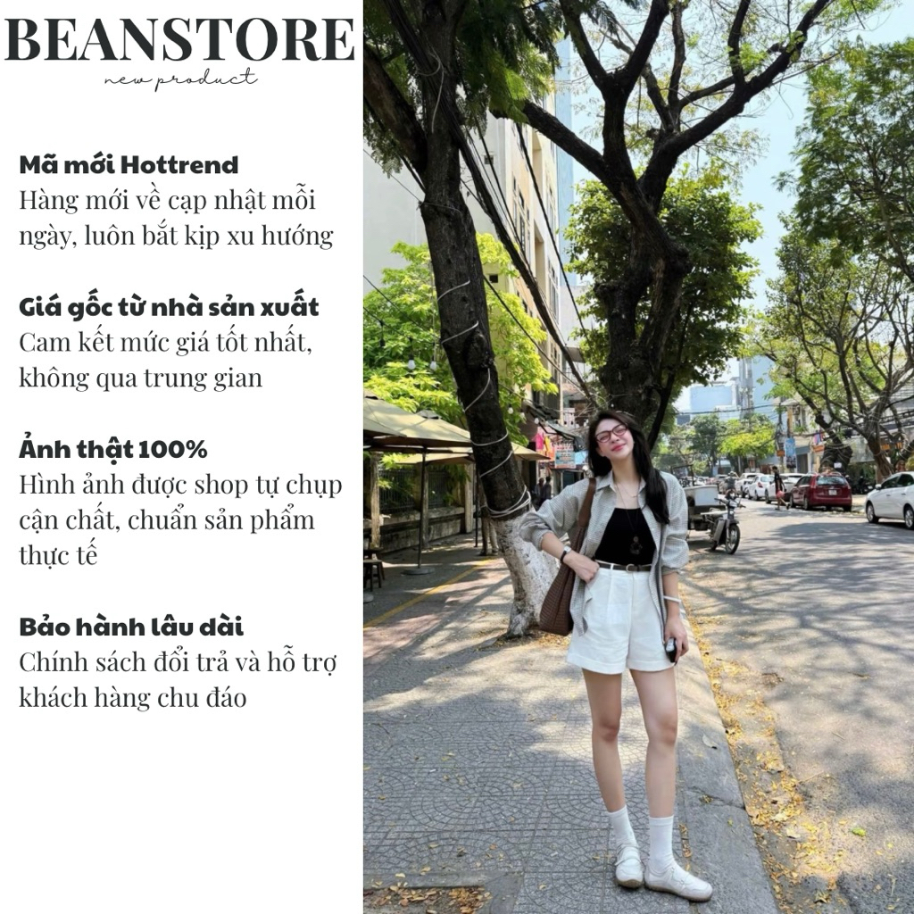 Quần Short Nữ chất liệu Kaki không nhắn Lưng cao TẶNG KÈM ĐAI Quần đùi Nữ dáng Rộng Cạp Cao Basic tôn Dáng | BigBuy360 - bigbuy360.vn