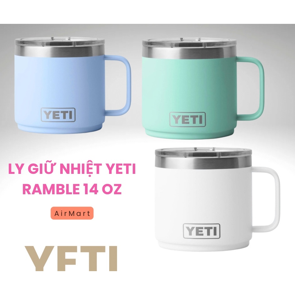 Ly Giữ Nhiệt Yeti Rambler 14oz Mug Nắp Magslider (LỖI NHẸ, IB SHOP ĐỂ NHẬN VIDEO )- Chính Hãng Yeti 