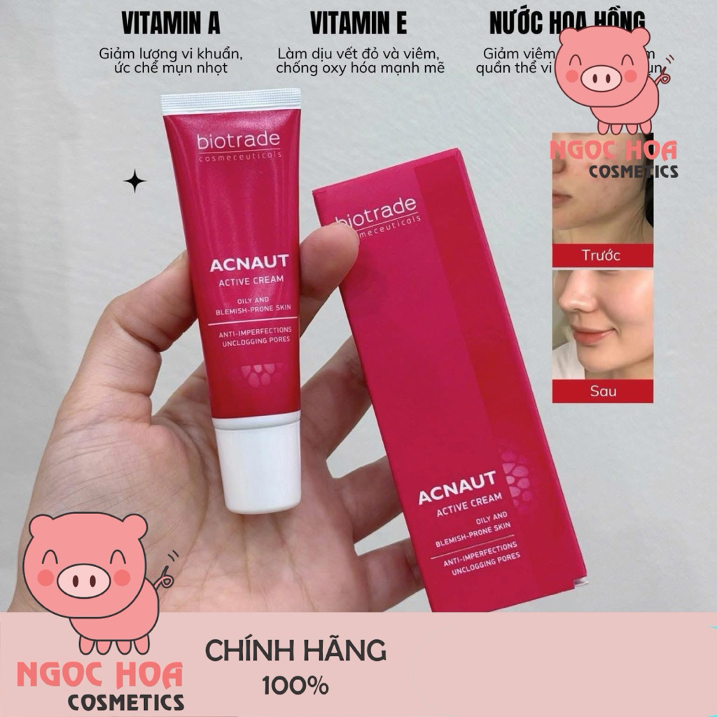[hàng cty 15ml] Kem chấm Mụn Biotrade Acnaut Active Cream giảm đỏ, mờ thâm Biotrade