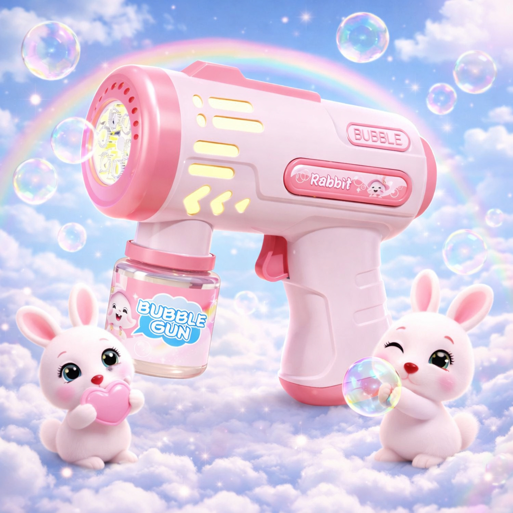Súng Bắn Bong Bóng Mini Tự Động LED | Bubble Gun Trẻ Em Phun Liên Tục | Đồ Chơi Gia Đình Cho Bé