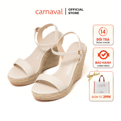Dép xuồng đế cói quai ngang Carnaval cao 11 phân siêu xinh - Siêu cao - VS15