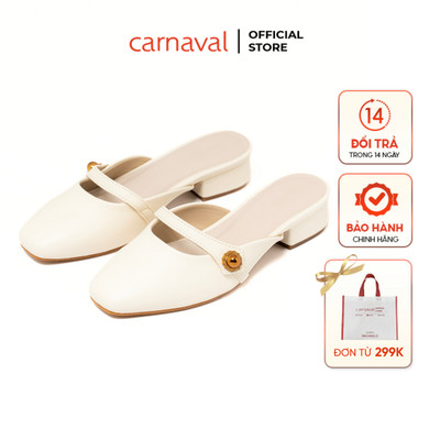 Dép sục nữ mũi vuông Carnaval gót vuông cao 3 phân - Nâng tầm phong cách - VS19