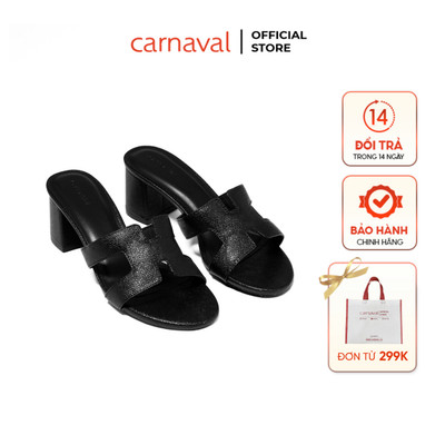 Dép Nữ Cao Gót Thời Trang Carnaval Quai Chữ H Hiện Đại Gót Vuông Cao 5 phân - VS23