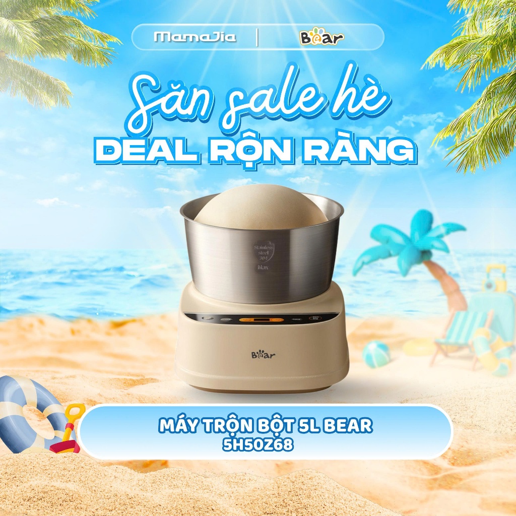 [MẪU MỚI ] Máy trộn bột Bear SM-5H50Z68 , Máy trộn bột làm bánh, máy trộn đa năng, máy nhào bột , má